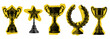 © ink drop - Set of halftone trophy and award icons for sports winners and corporate achievement design elements