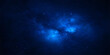 © Graph Rover - A deep blue nebula clouds the dark cosmic sky where bright stars and distant galaxies illuminate the vast abstract universe in this ethereal outer space astronomy illustration