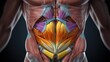 © Pannee - Detailed Illustration of Human Muscular Anatomy Focusing on Core and Abdominal Muscle Structure and Function