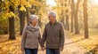 © Bouraim - senior couple walking in the park