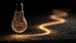 © racesy - Stunning glowing lightbulb sparks imagination, symbolizing innovation and bright ideas illuminating a dark path forward with magical golden light