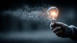 © racesy - Brilliant idea emerges from frosty darkness, a symbol of innovation and creativity sparking to life with warm glowing light.