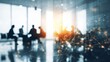 © Ameer - Abstract business background with blurred meeting room, modern corporate office interior, soft light, professional workplace concept background