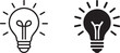 © Creative World 2.0 - Light bulb idea lamp icon in bold and line art style. Creative concept symbol for apps.