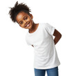 © Napapon - Adorable girl smiles sweetly in a blank white tee