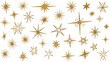 © Roney - Golden celestial stars scattered across a pure white canvas