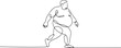 © mst - continuous line drawing of obese man.single line vector of obese man walking. one line Art icon drawing vector