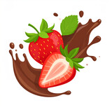 Truskawki w czekoladzie ilustracja