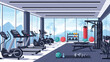 © Elwood - Spacious modern gym interior equipped with various fitness machines and weightlifting equipment for daily workouts.