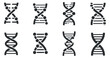© Yana - A collection of DNA helix icons in black and white vector style, suitable for scientific presentations and educational materials