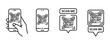 © ayat 02 - QR code scan illustration, vector icon of smartphone scanning QR code, “scan me” barcode symbol, modern digital technology and mobile payment concept