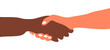 © Ahmed - Hands Holding Together Concept of Unity and Diversity. Business handshake. Handshake of business partners. Vector Illustration.