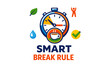 © 4zevar - Illustration of smart break rule with stopwatch and coffee cup elements