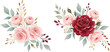 © Forest.Rox - Two beautiful bouquets of pink and red roses with leaves