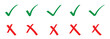 © Snap Smith - Hand drawn doodle check the mark icon set designed for correct, cross, ok vote sign element. Vector illustration.