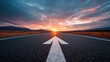 © BeatFlow - Open road ahead with a sunrise and arrow marking the direction forward