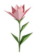 © kanoktuch - Pink Folded Paper Lily Flower With Stem displays sharp geometric petals and elegant green leaves that capture the essence of traditional origami craft for festive symbols