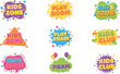 © Mohammad - Kids zone playroom club and pram logo set with colorful playful badges for children entertainment branding vector illustration