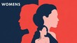 © mdhimel - International  women's day campaign poster background design with two long hair girl with face silhouette