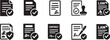 © Md Ataullah  - Legal document icon set with contract and approval symbols. Clean vector illustration for law, business, and compliance.