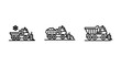 © Mehedi - Snow Plow Truck Icons: Winter Service Vehicles Clearing Snow