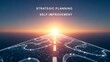 © Anus - Abstract visualization of a glowing digital road leading towards a bright sun symbolizes strategic planning and personal self-improvement goals