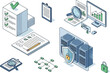 © Chico Store - Isometric Data Management and Security Illustration