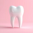 © Aira - A shiny white tooth on a pink background