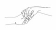 © jopan - Gentle Hand Holding - Connection and Support Symbol, Minimalist Art