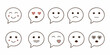 © Delip - Collection of cute hand drawn emoticon faces within speech bubbles