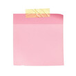 © PNG-RIVER - Pink sticky note with tape for reminders messages and creative workspace design