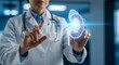© Shafia - Doctor interacting with futuristic medical technology