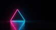 © CrazyJuke - Neon Triangle: a vibrant neon triangle casting a vivid reflection on a sleek surface, set against a dark backdrop. The juxtaposition of light and darkness creates a mesmerizing visual.