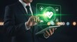 © Shafia - Businessman interacting with a futuristic digital interface on a tablet