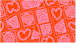 © Muhammad - Vibrant orange background with playful pink heart and spiral patterns