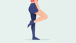 © indah - A person balances on one leg, wearing shorts and knee-high socks