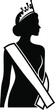 © Jesmin - Black silhouette of a beauty queen with a crown on transparent background