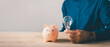 © sorapop - Man holding light bulb next to piggy bank for financial innovation, money saving, investment idea, energy efficiency, retirement planning, smart finance goals, future market growth