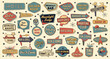 © Sanjida - Retro vintage roadside sign vector collection with motel, diner, bar, arcade, bowling, and classic Americana neon badge illustrations