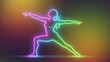 © Ifih - Dynamic neon glow outlines a serene woman performing yoga, embodying energetic wellness and modern