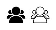 © MdDelowar - Group of three people icon representing community, teamwork, or social connection, in solid and outline