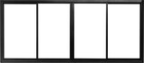 Real modern black store front double glass door window frame isolated on white background