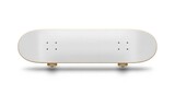 A sleek white skateboard with wooden edges and wheels on a plain background skateboard mockup