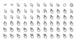 © Rosie - Collection of diverse cursor icons representing various pointer types and click actions for web and app interfaces isolated on white background