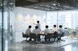 © Microstocke - Team collaborating in modern office with whiteboard discussion