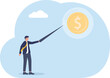 © vector mall - Financial Bubble Concept with Business Professional Popping Money Coin Balloon