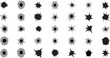© EMON - Bullet Holes and Gunshot Damage Icons Set Collection of Impact Marks Cracks Splatter Destruction Effects Isolated on White Background Vector Illustration