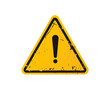 © viktoria_ngm - Warning sign triangle shape with old gritty texture. Yellow attention caution sign with black frame for building, traffic, urban, vector illustration. Old paint stains, splatters and scratch.