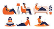 © Kaito - Diverse People Working Remotely on Laptops, Relaxing and Studying
