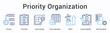 © gibranicon - Priority Organization banner illustrating task ranking focus management and efficient workload structuring